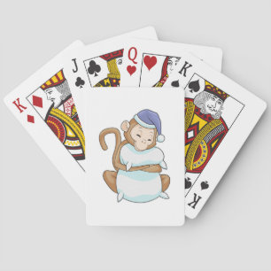 Affe mit Pillow & Sleepyhead Spielkarten