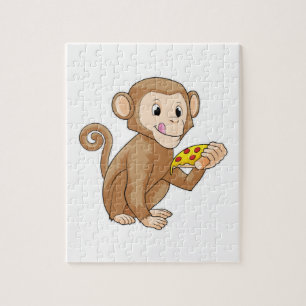 Affe mit Pizza