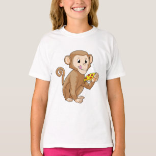 Affe mit Pizza T-Shirt