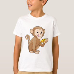 Affe mit Pizza T-Shirt