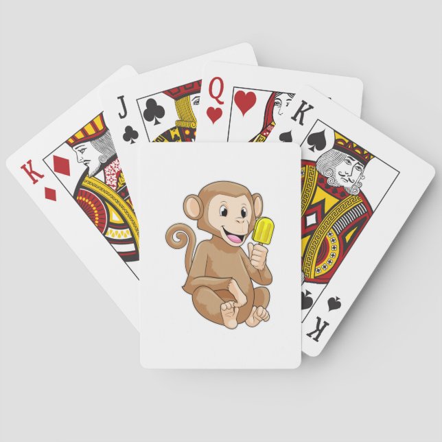 Affe mit Popsikel Spielkarten (Rückseite)