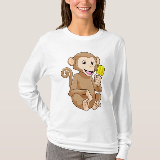 Affe mit Popsikel T-Shirt (Vorderseite)