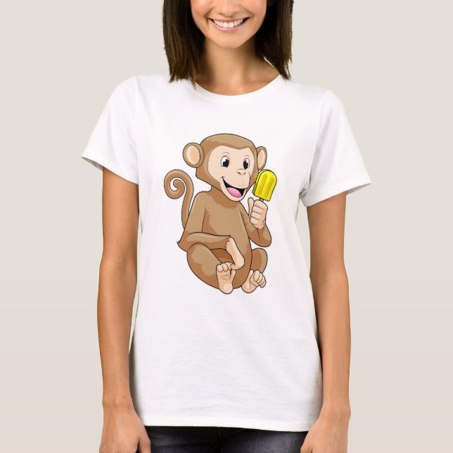 Affe mit Popsikel T-Shirt (Vorderseite)