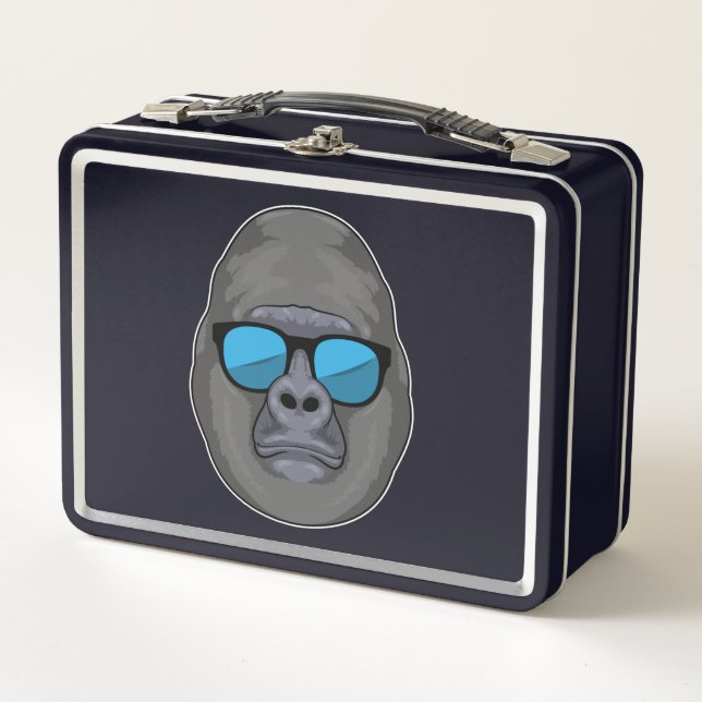 Affe mit Sonnenbrille Metall Brotdose (Vorderseite)