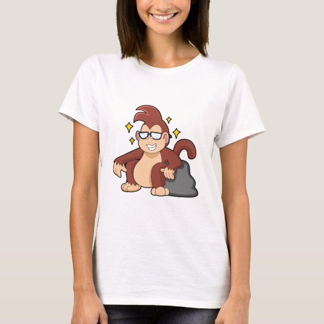 Affe mit Sonnenbrille T-Shirt (Vorderseite)