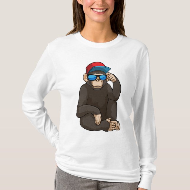 Affe mit Sonnenbrille T-Shirt (Vorderseite)