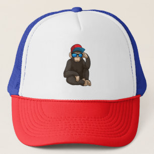 Affe mit Sonnenbrille Truckerkappe