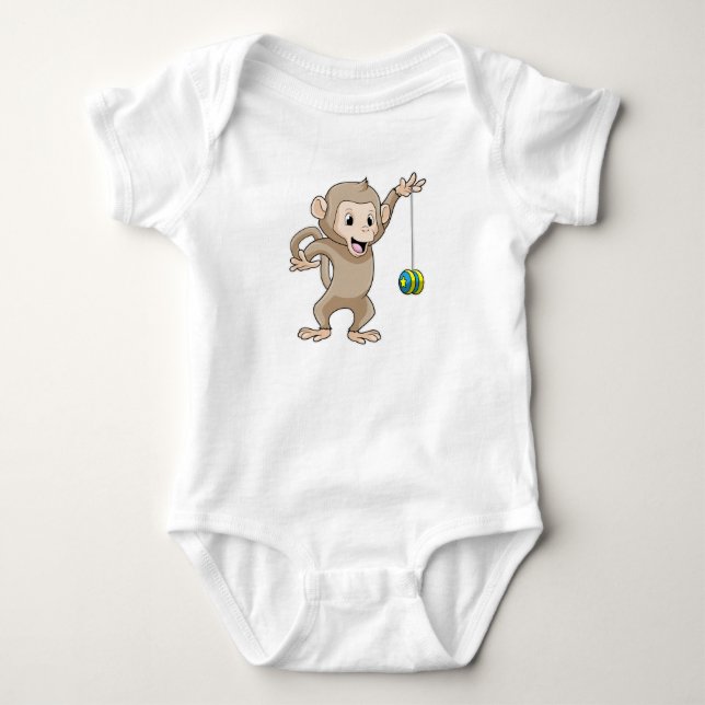 Affe mit Yo-yo Baby Strampler (Vorderseite)