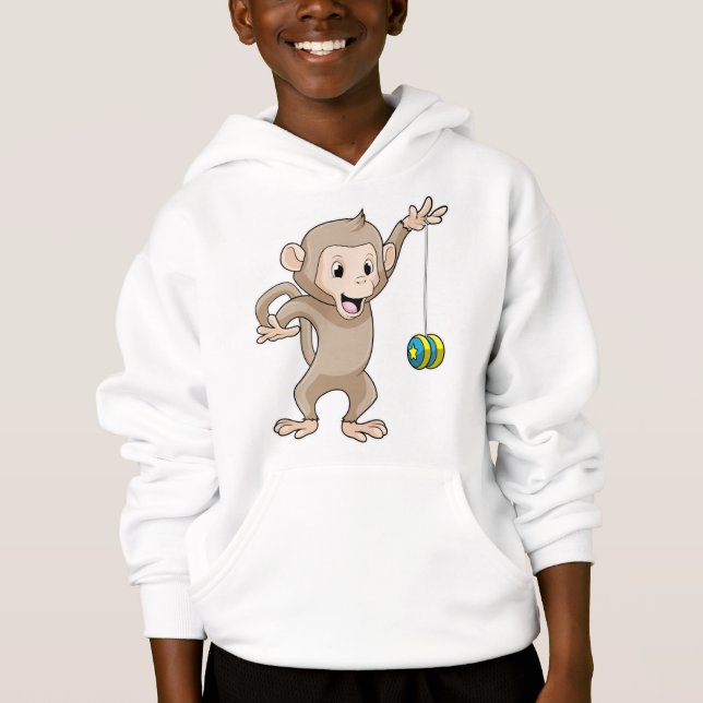 Affe mit Yo-yo Hoodie (Vorderseite)