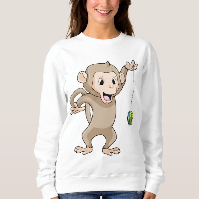 Affe mit Yo-yo Sweatshirt (Vorderseite)