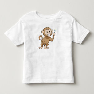 Affe mit Zahnbürste Kleinkind T-shirt