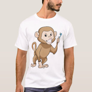 Affe mit Zahnbürste T-Shirt