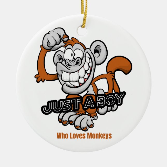 Affe nur ein Junge Keramik Ornament (Vorne)