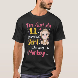 Affe nur ein Mädchen, das Affen zum 11. Geburtstag T-Shirt