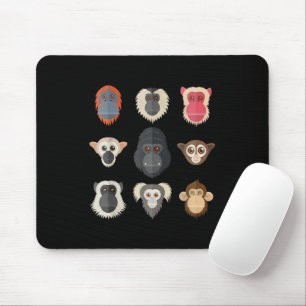 Affe Schimpanse Gorilla Klammeraffe Eichhörnchen M Mousepad