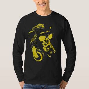 Affe Schimpanse mit Sonnenbrille und Kopfhörern 2 T-Shirt