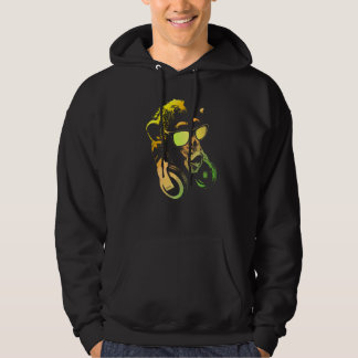 Affe Schimpanse mit Sonnenbrille und Kopfhörern Hoodie