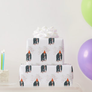 Affe Schimpansen Partying Tiere mit Party Geschenkpapier