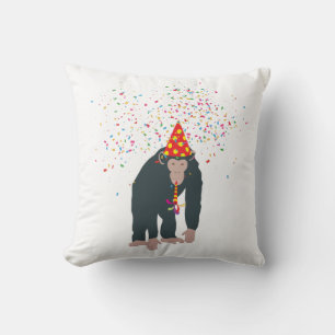 Affe Schimpansen Partying Tiere mit Party Kissen