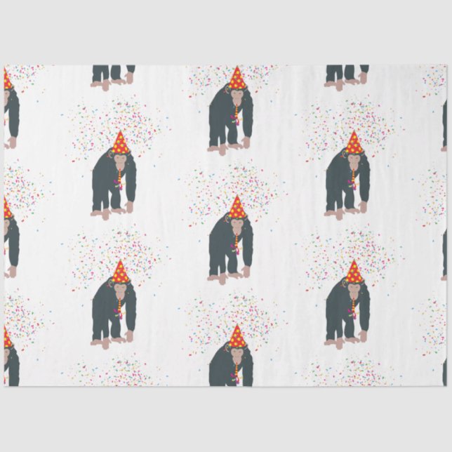 Affe Schimpansen Partying Tiere mit Party Seidenpapier (Vorderseite)