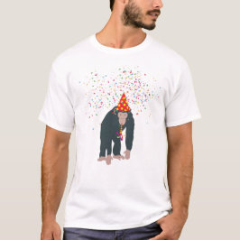 Affe Schimpansen Partying Tiere mit Party T-Shirt