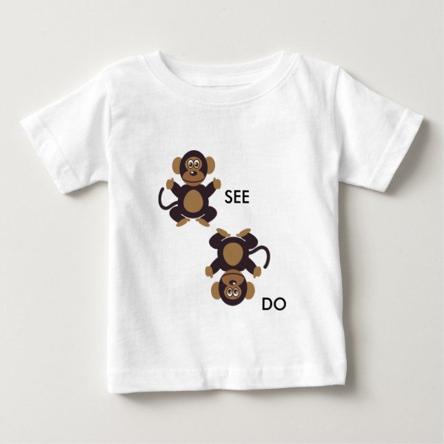 Affe SEE Monkey DO Baby T-shirt (Vorderseite)