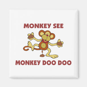 Affe sehen Affen Doo Doo Magnet