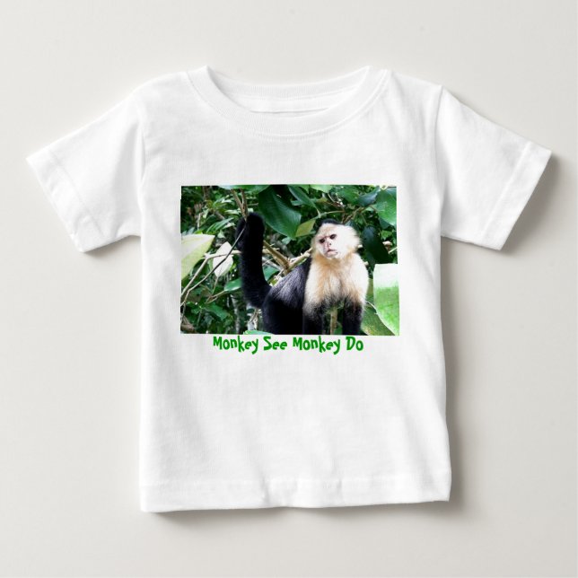 Affe sehen Affen zu tun Baby T-shirt (Vorderseite)