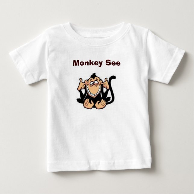 Affe sehen baby t-shirt (Vorderseite)