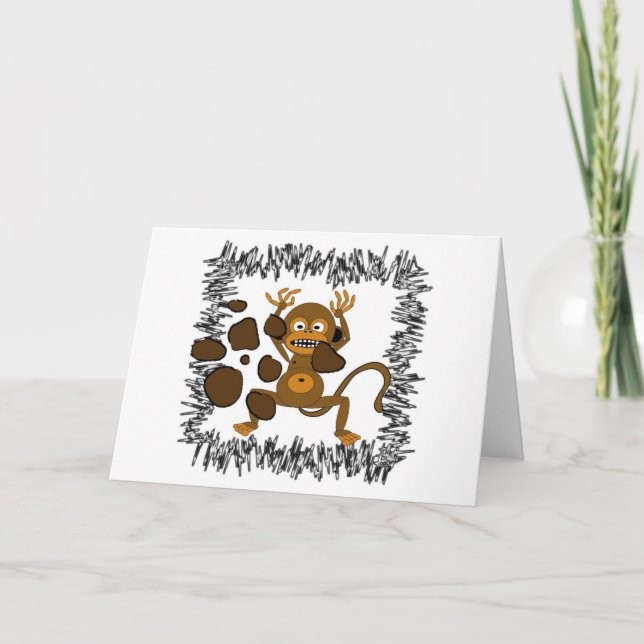 Affe sehen Monkey doo - Happy Birthday Card Karte (Vorderseite)