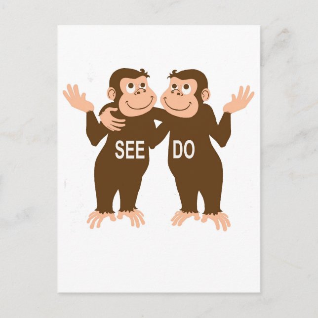 Affe Siehe Affe Do (1) Postkarte (Vorderseite)
