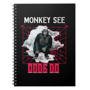 Affe Siehe Code Do Funny Web Developer Notizblock