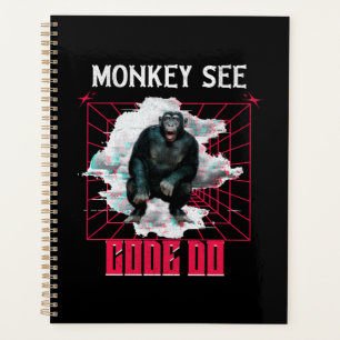 Affe Siehe Code Do Funny Web Developer Planer