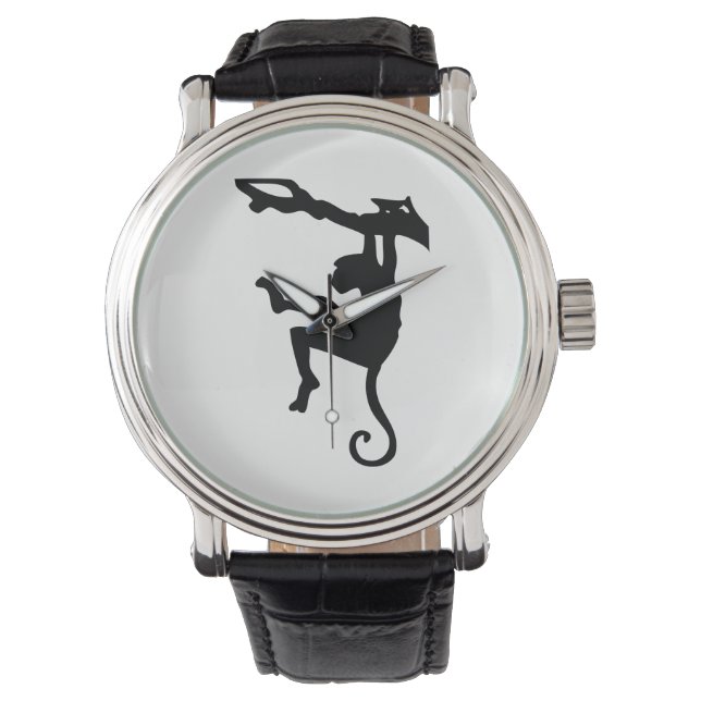Affe Silhouette Armbanduhr (Vorderseite)