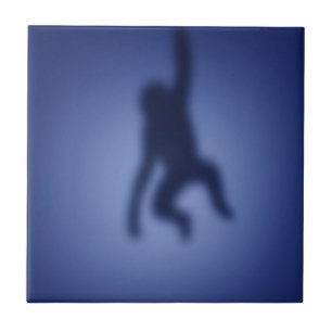 Affe-Silhouette Fliese