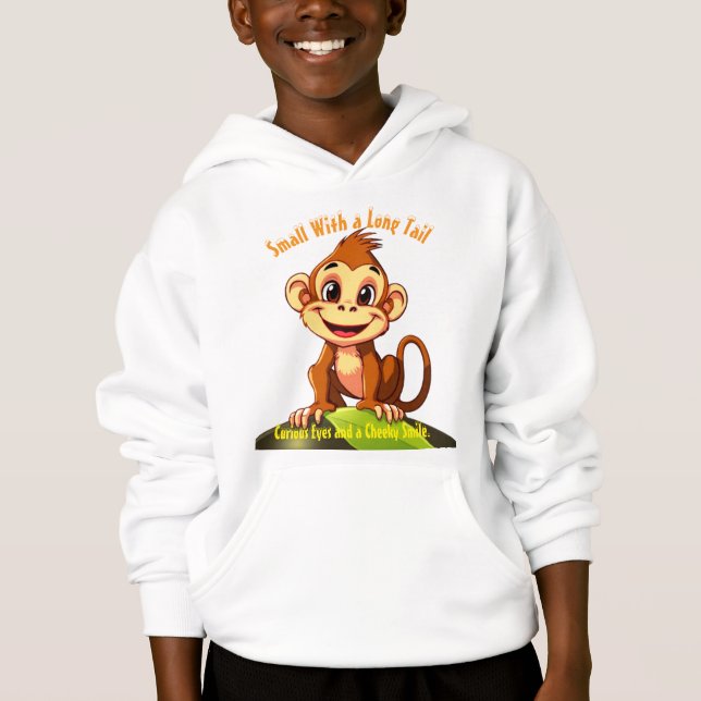 Affe sitzt auf einem grünen Leaf- und Hill-T - Shi Hoodie (Vorderseite)