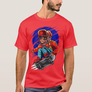 Affe Skater Skateboard Skateboard Skateboarden T-Shirt