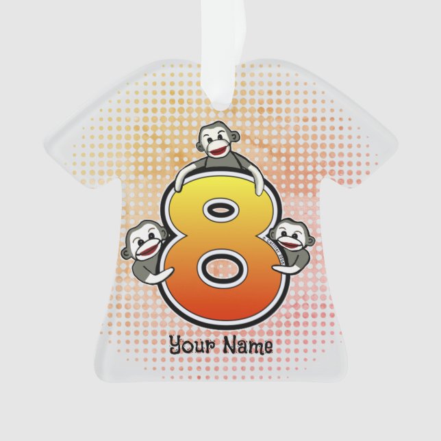 Affe Socken Nummer 8 Ornament (Vorderseite)