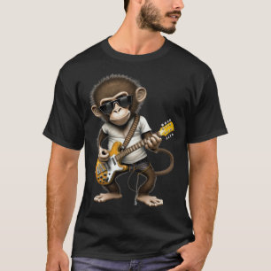 Affe spielt elektrische Gitarre Tier Affe Gui T-Shirt