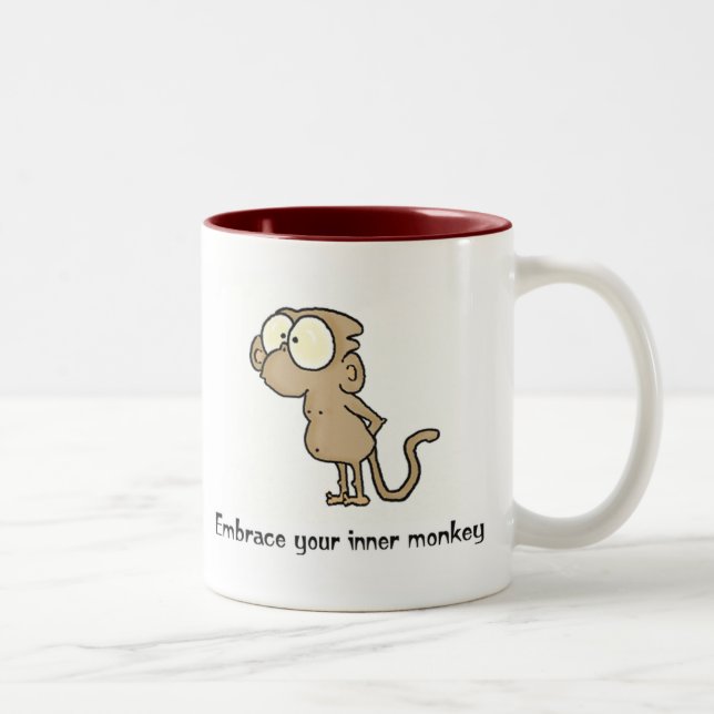 Affe-Tasse Zweifarbige Tasse (Rechts)