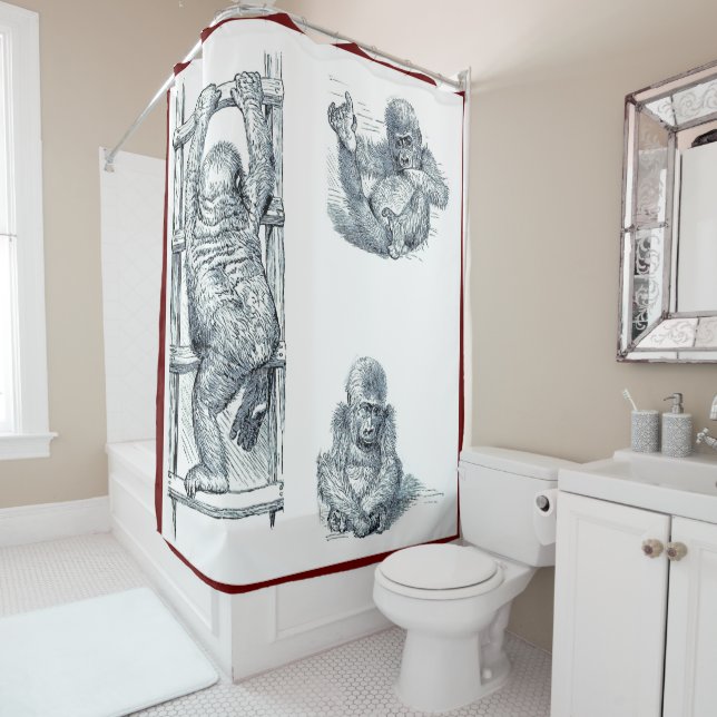 Affe um den Young Gorilla Duschvorhang (Beispiel)
