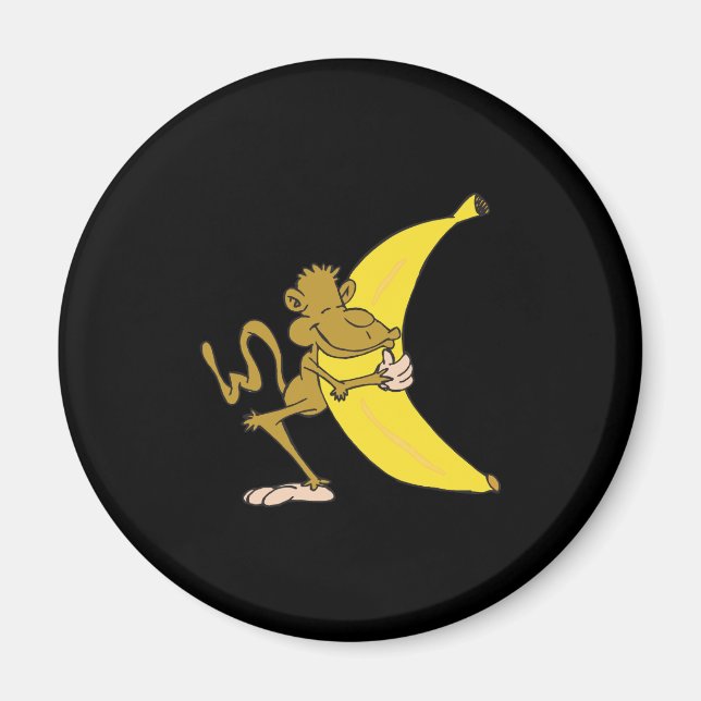 Affe umarmt Banane Magnet (Vorne)