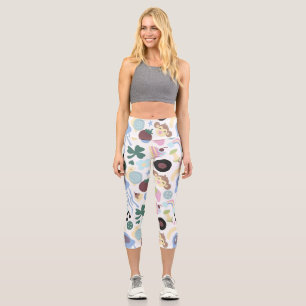 Affe und Musikmuster Capri Leggings