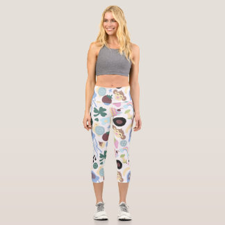 Affe und Musikmuster Capri Leggings