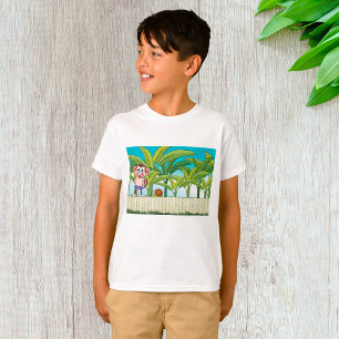 Affe und Schnecke in einer tropischen Dschungelsze T-Shirt
