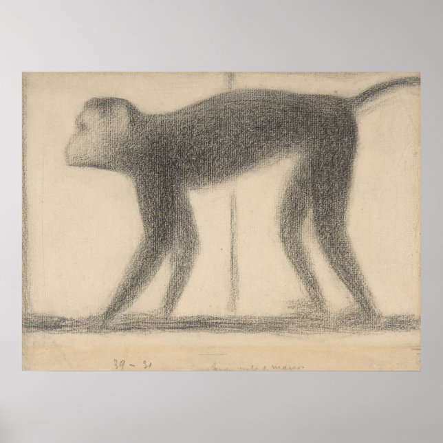 Affe von Georges Seurat Poster (Vorne)