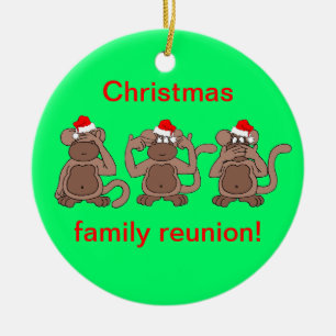 Affe Weihnachten Keramik Ornament