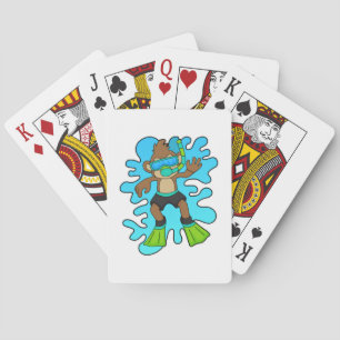 Affe wie Tauchen mit Schnorchel Spielkarten