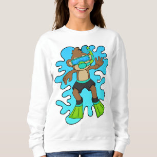 Affe wie Tauchen mit Schnorchel Sweatshirt