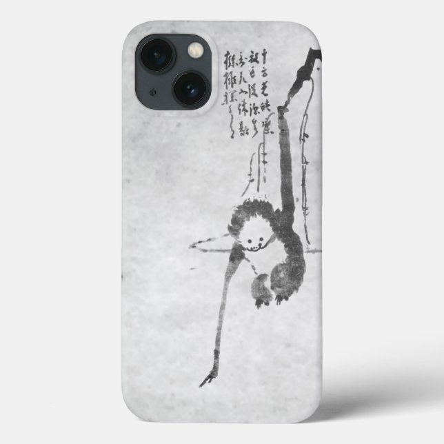 Affe-Zenmalerei-Meditationstelefon Case-Mate iPhone Hülle (Rückseite)